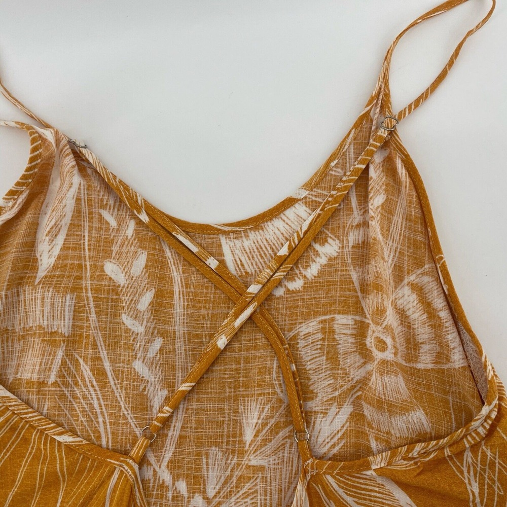 Cupshe Midi Slip Dress Women's Medium‎ Yellow Floral Tropical Resortwear Beachy - Picture 10 of 10